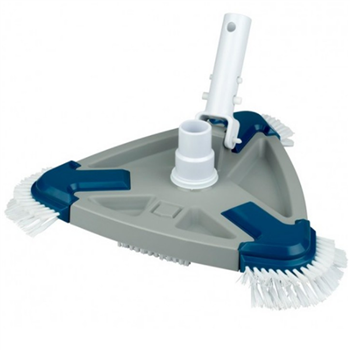 Balai triangulaire avec brosse Astralpool pour piscine - tuyau de Ø 32 et 38 mm - fixation par clip - sans manche