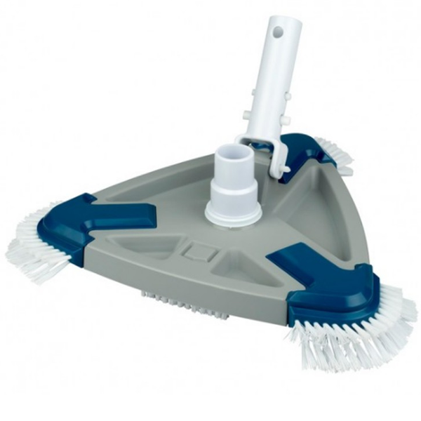 Balai triangulaire avec brosse Astralpool pour piscine - tuyau de Ø 32 et 38 mm - fixation par clip - sans manche