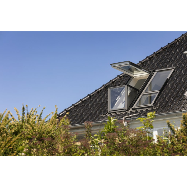 Fenêtre balcon triple vitrage - Velux Cabrio GDL MK19 2066 - bois peint en blanc - 78,0 CM x 252,0 CM