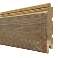 Lame de bardage Mezzo en douglas - bois traité classe 3 marron - 125 x 22 mm - longueur 4 M