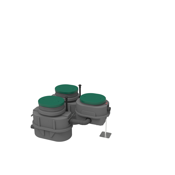 Chasse à auget ECOFLO PE - 2x150 L (bidirect.)
