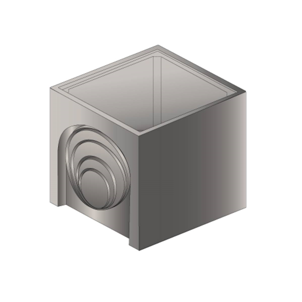 Fond de regard carré 1000x1000 - H1000 - 3 échelons - Canalisations Ø400 à Ø820