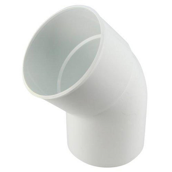 Coude mâle/femelle Nicoll pour tube de descente - Angle 45° - Diamètre 100 mm - Techtan Blanc