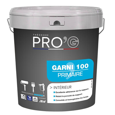 Peinture d'impression intérieure - Garni 100 Primaire - Théodore Pro'G - Blanc mat - Pot 15L