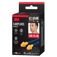 Bouchons d'oreilles réutilisables 3M - réduction du bruit 26 dB - 1 paire à cordelettes avec boîte de rangement