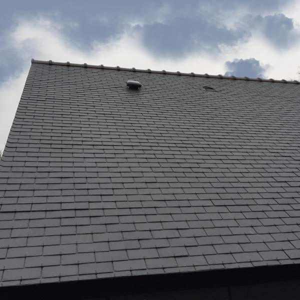 Chapeau de ventilation de toit avec moustiquaire diamètre 80 à 125 mm - PVC Ardoise