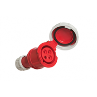 Fiche prolongateur femelle caoutchouc à clapet NF P17 3P+T 16A 415V