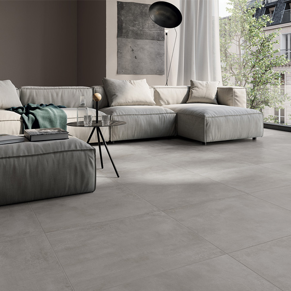 Carrelage sol intérieur effet béton ciré en grès cérame rectifié - Matic - 60,0 CM x 60,0 CM - ép.8,50 MM - Gris