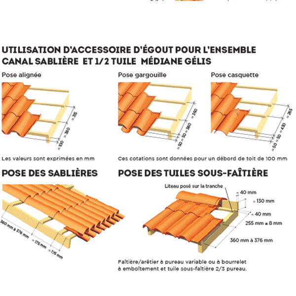 Tuile Médiane Plus terre cuite à double emboîtement - EDILIANS 101+ - Tradition