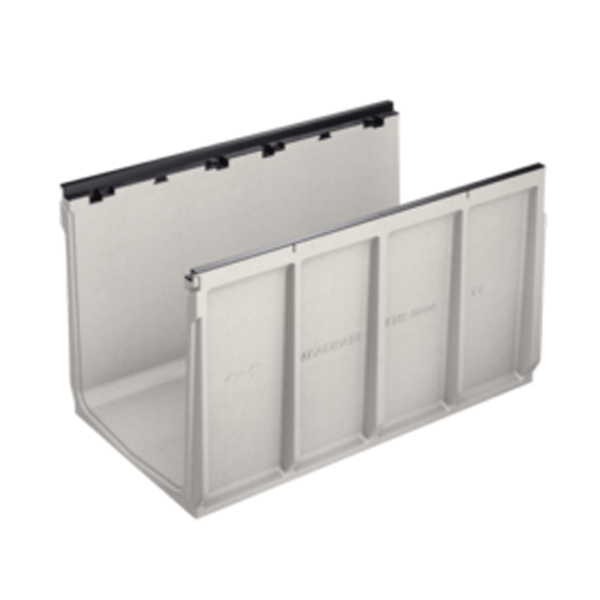 Caniveau béton polymère Meadrain ENS 5000 avec grille passerelle en fonte ductile D400 - 1 m