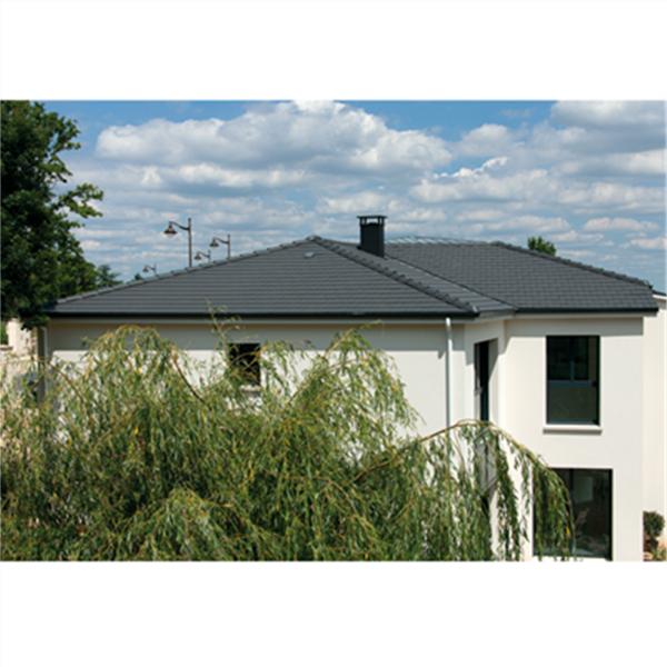 Tuile béton grand moule à aspect plat - Nobilee - Ardoise - 42 x 33 cm