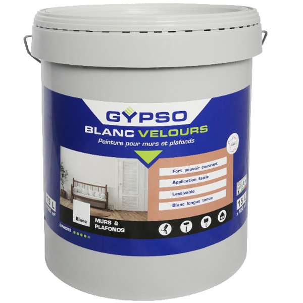 Peinture pour mur et plafond en intérieur Gypso - blanc velours - 15 L