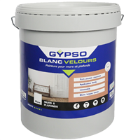 Peinture pour mur et plafond en intérieur Gypso - résine acrylique lessivable - blanc velours - pot de 15 L