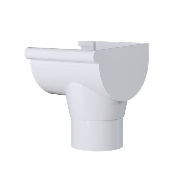 Naissance droite à coller MEP 25NDC pour gouttière GD25 et tuyau de descente de 80 mm - PVC Blanc