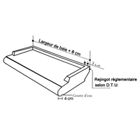 Appui de fenêtre arrondi en pierre reconstituée Monopierre - sable - profondeur 35 CM - longueur 1,28 M