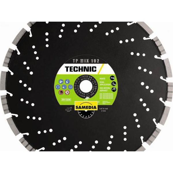 DISQUE DIAMANT MASTER TP MIX 102  Ø350 AL 25,4. HAUTEUR DE SEGMENT 13 MM.