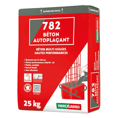 Béton autoplaçant 782 Parexlanko - Classe C40/50 - coulage sans aiguille vibrante - sac de 25 kg