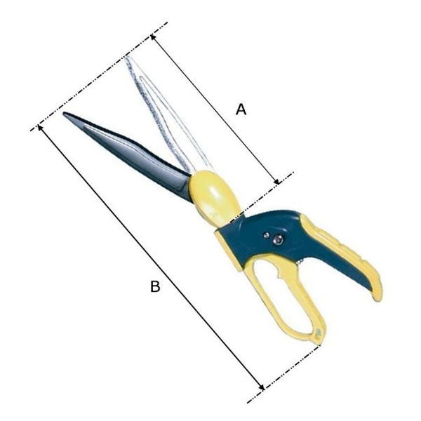 Cisaille à gazon pour bordures - Perrin - Longueur lame 18,5 cm - Manche gomme anti-dérapant