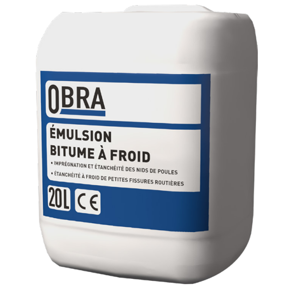 Émulsion bitume à froid prêt à l'emploi - colle bitumineuse - Obra - Bidon de 20 l