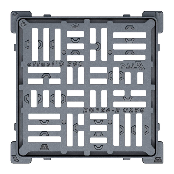 Grille Fonte Plate Avec Cadre 300x300 C250 PMR - NF