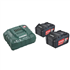 Pack de démarrage Metabo avec 2 batteries Li-Power 18 V/4,0 Ah et chargeur rapide ASC 55