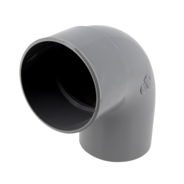Coude mâle/femelle Nicoll pour tube d'évacuation - Angle 87°30 - Diamètre 100 mm - PVC Gris