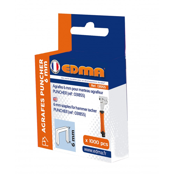 1000 Agrafes pour marteau agrafeur Puncher 14 mm