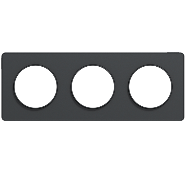 Plaque de finition triple Schneider Odace Touch pour 3 postes encastrés - anthracite