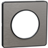 Plaque de finition simple Schneider Odace Touch pour 1 poste encastré - alu brossé liseré anthracite
