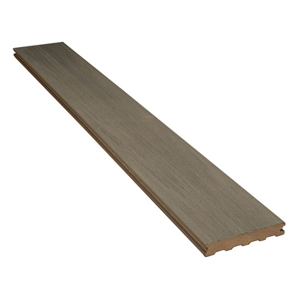 Lame de terrasse en bois composite Atmosphère finition brossée - Silvadec - 138,0 mm x 23,00 mm - Longueur 4,00 m - Gris Cayenne