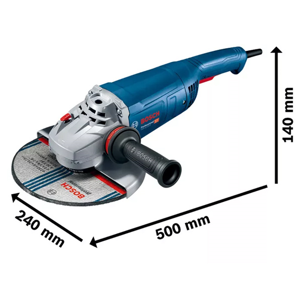 Meuleuse d'angle filaire 230 mm - Bosch GWS 22-230 P - 2200W - En carton avec poignée auxiliaire Vibration Control
