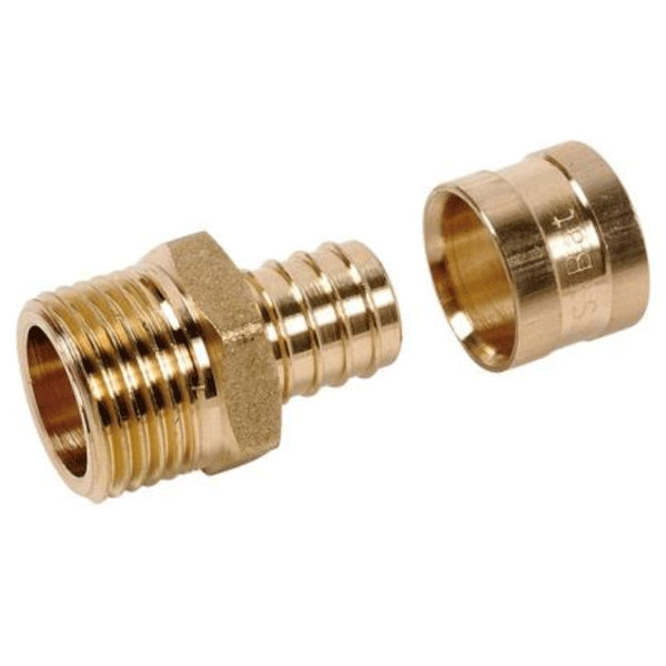 Raccord PER mâle fixe 3/4" en laiton à sertir par glissement - SERTIgliss - pour tube  Ø 20 mm