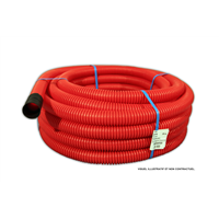 Gaine TPC annelée rouge D40 couronne de 25 mètres