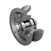 Galet en fonte à gorge ronde - Roulement à billes - Ø Rail 30 mm - Force 250 Kg - Gris anthracite - Lot de 2