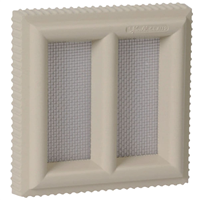 Grille d'aération à sceller Claustra avec moustiquaire PVC sable 120 x 120 mm Nicoll