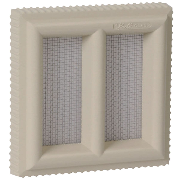 Grille d'aération à sceller Claustra avec moustiquaire PVC sable 120 x 120 mm Nicoll