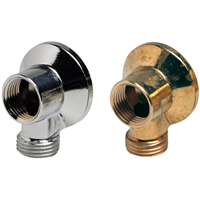 Applique murale laiton brut pour robinet de puisage - Mâle 1/2" Femelle 1/2