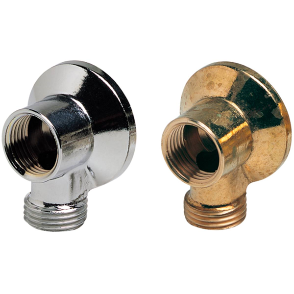 Applique murale laiton brut pour robinet de puisage - Mâle 1/2" Femelle 1/2