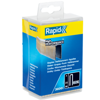 Agrafe étroite n°606 Rapid pour matériau dur - acier galvanisé - longueur 25 mm - boîte de 3600