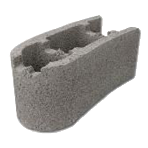 Bloc béton à bancher courbe Varibloc SEAC - Grand rayon - 500 x 200 x 200 mm