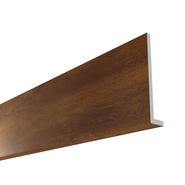 Planche de rive PVC Rivecel L9 à profil carré - Chêne doré - Haut. 175,00 MM - ép. 9,00 MM - Long. 5,00 M