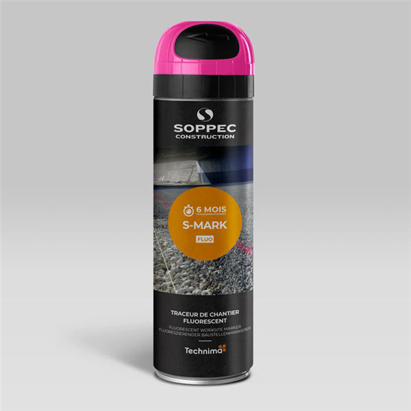 Le S MARK FLUO cerise 500ml s'utilise pour des travaux courants de marquage