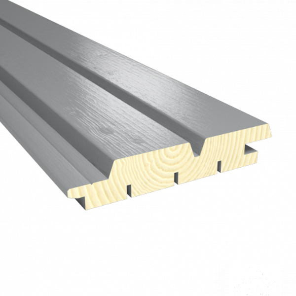 Bardage bois peint Épicéa traité Classe 3 - Protac Clinexel Profil Aztek - 27,00 mm x 125 mm x 4,46 m - Mineral