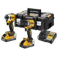 Ensemble 2 machines Dewalt 18V 5Ah perceuse-visseuse DCD805 visseuse à chocs DCF850 - en coffret avec 2 batteries et chargeur