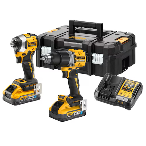 Ensemble 2 machines Dewalt 18V 5Ah perceuse-visseuse DCD805 visseuse à chocs DCF850 - en coffret avec 2 batteries et chargeur
