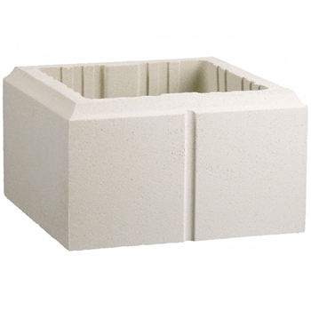 Élément de pilier en béton décoratif Lisse PIL30 - Blanc - 30 CM x 30,00 CM x 17,00 CM
