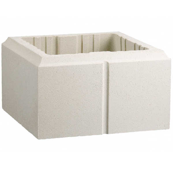 Élément de pilier en béton décoratif Lisse PIL30 - Blanc - 30 CM x 30,00 CM x 17,00 CM