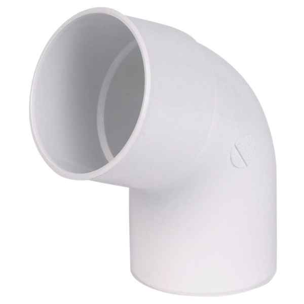 Coude Nicoll pour tube de descente cylindrique Ø 80 mm - Angle 67°30 - Mâle/Femelle - Techtan - Blanc