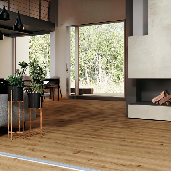 Carrelage intérieur en grès cérame rectifié effet bois Exence - 120,0 CM x 20,0 CM - ép. 9,00 MM - Almond