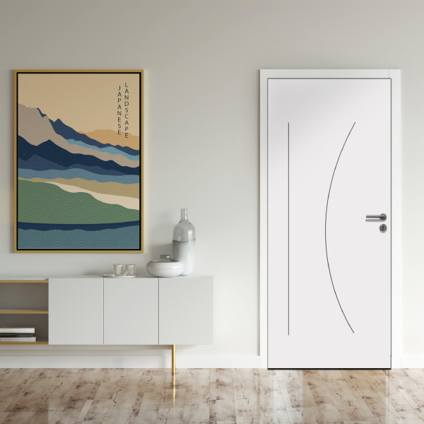 Bloc-porte intérieur Premafeu EI30 - 204 x 83 cm - Huisserie C5 - Poussant droit à rive droite - Serrure 1 pt